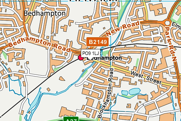 PO9 1LJ map - OS VectorMap District (Ordnance Survey)