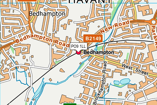 PO9 1LL map - OS VectorMap District (Ordnance Survey) PO9 1LL map - OS VectorMap District (Ordnance Survey)
