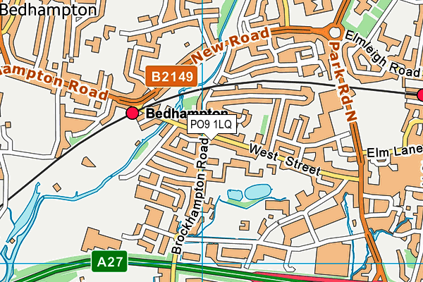 PO9 1LQ map - OS VectorMap District (Ordnance Survey)