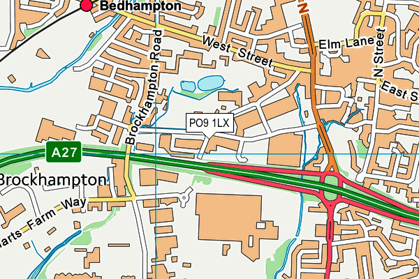PO9 1LX map - OS VectorMap District (Ordnance Survey) PO9 1LX map - OS VectorMap District (Ordnance Survey)