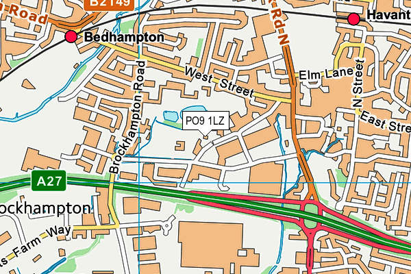 PO9 1LZ map - OS VectorMap District (Ordnance Survey) PO9 1LZ map - OS VectorMap District (Ordnance Survey)