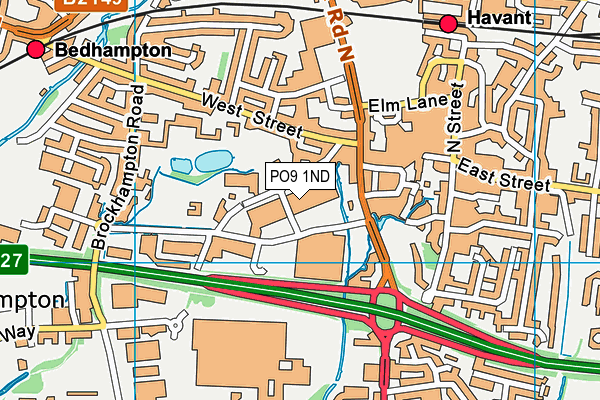 PO9 1ND map - OS VectorMap District (Ordnance Survey) PO9 1ND map - OS VectorMap District (Ordnance Survey)