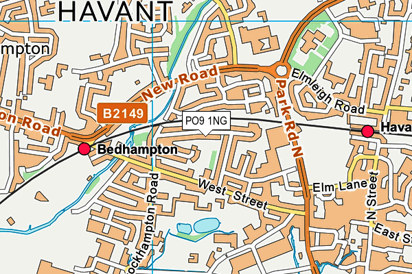 PO9 1NG map - OS VectorMap District (Ordnance Survey) PO9 1NG map - OS VectorMap District (Ordnance Survey)