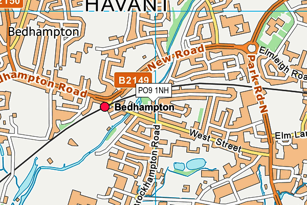 PO9 1NH map - OS VectorMap District (Ordnance Survey) PO9 1NH map - OS VectorMap District (Ordnance Survey)