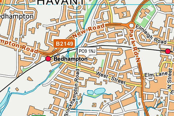 PO9 1NJ map - OS VectorMap District (Ordnance Survey) PO9 1NJ map - OS VectorMap District (Ordnance Survey)
