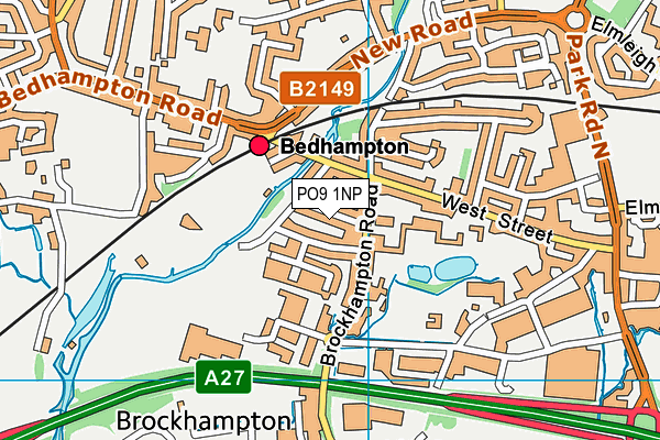 PO9 1NP map - OS VectorMap District (Ordnance Survey)