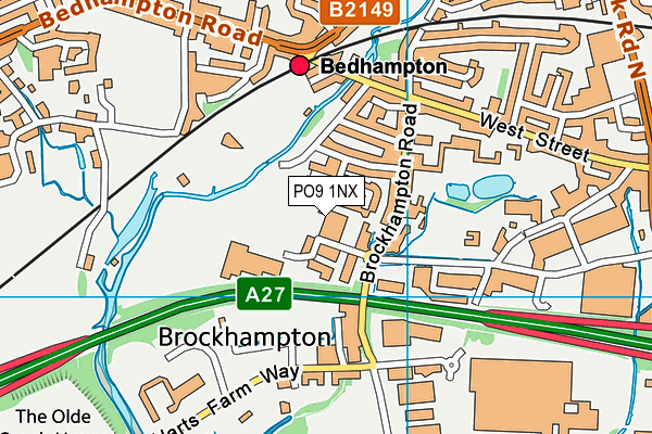 PO9 1NX map - OS VectorMap District (Ordnance Survey)