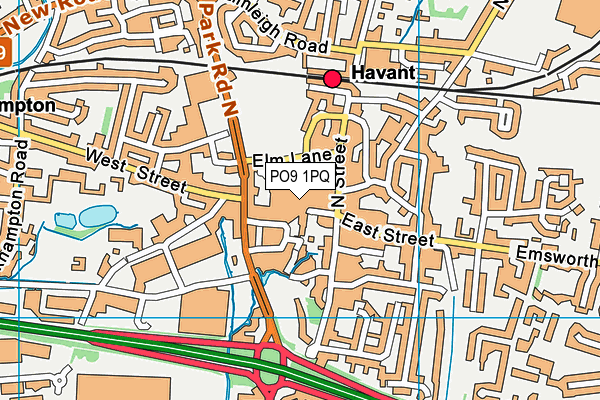 PO9 1PQ map - OS VectorMap District (Ordnance Survey) PO9 1PQ map - OS VectorMap District (Ordnance Survey)