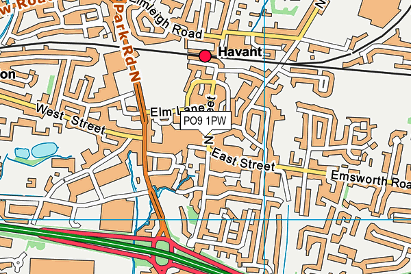 PO9 1PW map - OS VectorMap District (Ordnance Survey) PO9 1PW map - OS VectorMap District (Ordnance Survey)