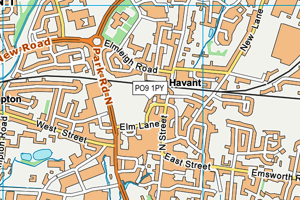 PO9 1PY map - OS VectorMap District (Ordnance Survey) PO9 1PY map - OS VectorMap District (Ordnance Survey)
