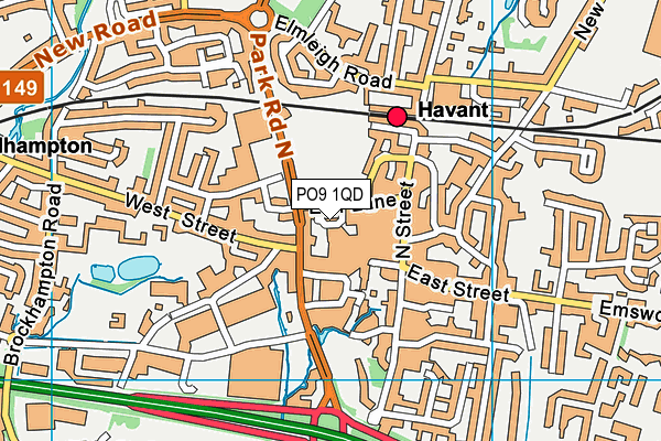 PO9 1QD map - OS VectorMap District (Ordnance Survey) PO9 1QD map - OS VectorMap District (Ordnance Survey)