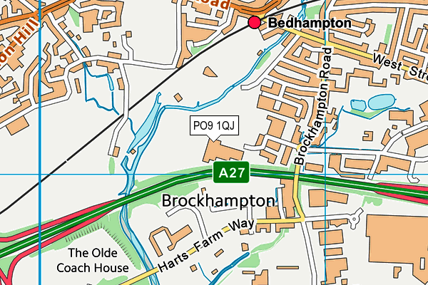 PO9 1QJ map - OS VectorMap District (Ordnance Survey) PO9 1QJ map - OS VectorMap District (Ordnance Survey)