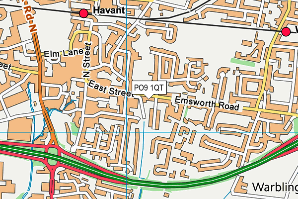 PO9 1QT map - OS VectorMap District (Ordnance Survey) PO9 1QT map - OS VectorMap District (Ordnance Survey)