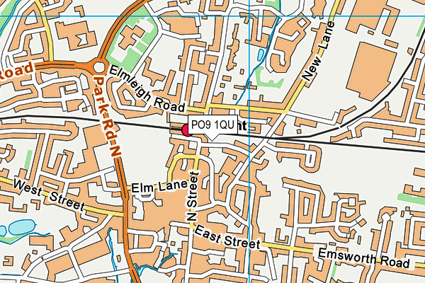 PO9 1QU map - OS VectorMap District (Ordnance Survey) PO9 1QU map - OS VectorMap District (Ordnance Survey)
