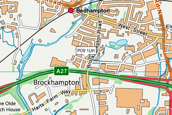 PO9 1UH map - OS VectorMap District (Ordnance Survey) PO9 1UH map - OS VectorMap District (Ordnance Survey)