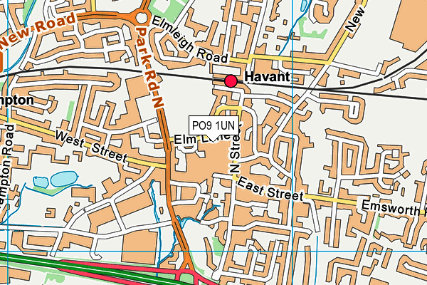 PO9 1UN map - OS VectorMap District (Ordnance Survey) PO9 1UN map - OS VectorMap District (Ordnance Survey)