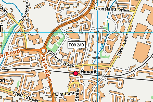 PO9 2AD map - OS VectorMap District (Ordnance Survey) PO9 2AD map - OS VectorMap District (Ordnance Survey)