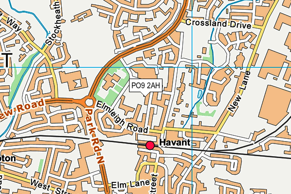 PO9 2AH map - OS VectorMap District (Ordnance Survey) PO9 2AH map - OS VectorMap District (Ordnance Survey)