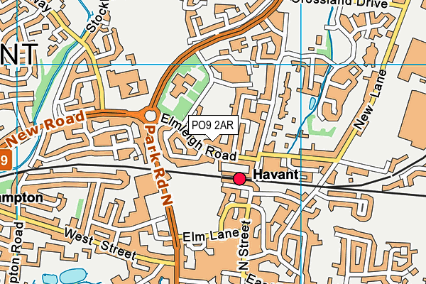 PO9 2AR map - OS VectorMap District (Ordnance Survey) PO9 2AR map - OS VectorMap District (Ordnance Survey)