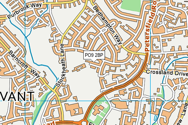 PO9 2BP map - OS VectorMap District (Ordnance Survey) PO9 2BP map - OS VectorMap District (Ordnance Survey)