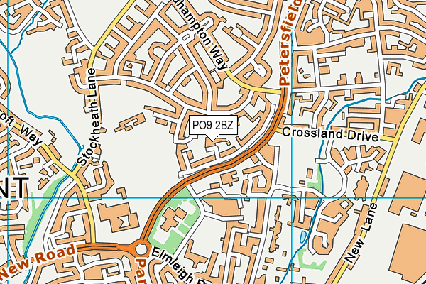 PO9 2BZ map - OS VectorMap District (Ordnance Survey) PO9 2BZ map - OS VectorMap District (Ordnance Survey)