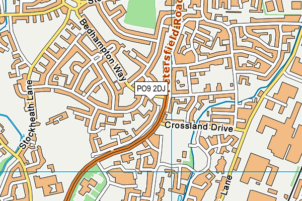 PO9 2DJ map - OS VectorMap District (Ordnance Survey) PO9 2DJ map - OS VectorMap District (Ordnance Survey)