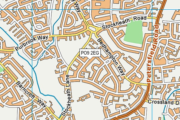 PO9 2EG map - OS VectorMap District (Ordnance Survey) PO9 2EG map - OS VectorMap District (Ordnance Survey)