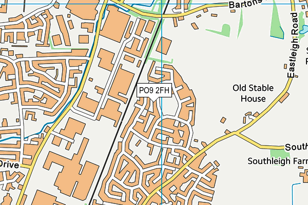 PO9 2FH map - OS VectorMap District (Ordnance Survey) PO9 2FH map - OS VectorMap District (Ordnance Survey)