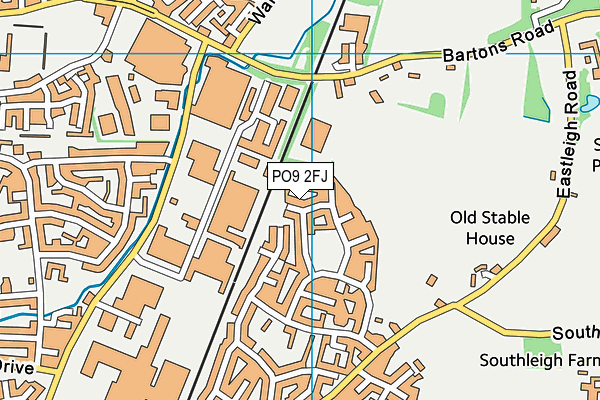 PO9 2FJ map - OS VectorMap District (Ordnance Survey) PO9 2FJ map - OS VectorMap District (Ordnance Survey)