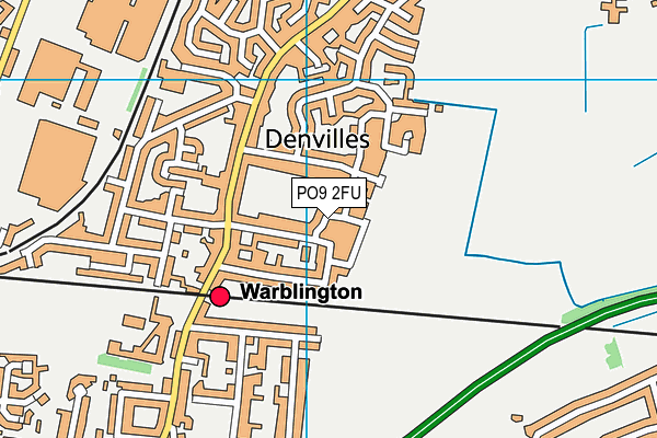 PO9 2FU map - OS VectorMap District (Ordnance Survey) PO9 2FU map - OS VectorMap District (Ordnance Survey)