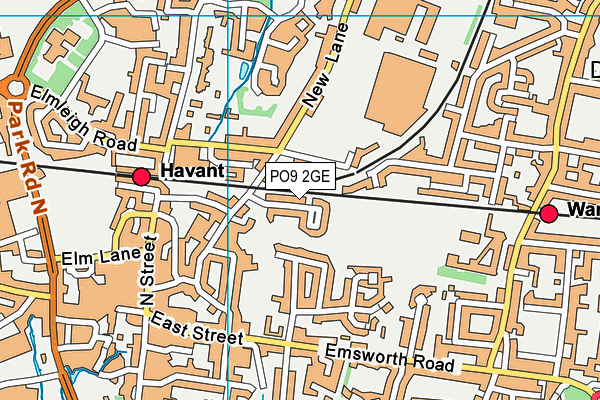 PO9 2GE map - OS VectorMap District (Ordnance Survey) PO9 2GE map - OS VectorMap District (Ordnance Survey)