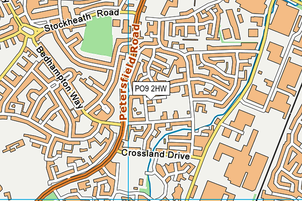 PO9 2HW map - OS VectorMap District (Ordnance Survey)