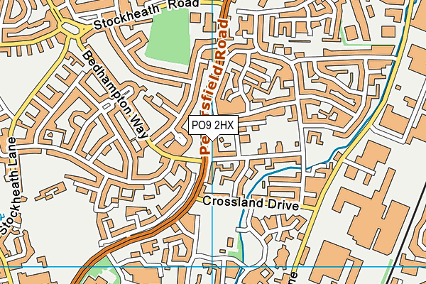 PO9 2HX map - OS VectorMap District (Ordnance Survey) PO9 2HX map - OS VectorMap District (Ordnance Survey)
