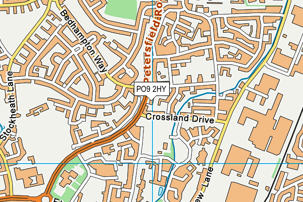PO9 2HY map - OS VectorMap District (Ordnance Survey) PO9 2HY map - OS VectorMap District (Ordnance Survey)