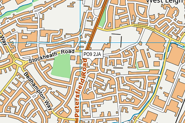 PO9 2JA map - OS VectorMap District (Ordnance Survey) PO9 2JA map - OS VectorMap District (Ordnance Survey)