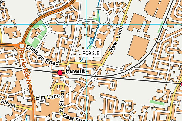PO9 2JE map - OS VectorMap District (Ordnance Survey) PO9 2JE map - OS VectorMap District (Ordnance Survey)
