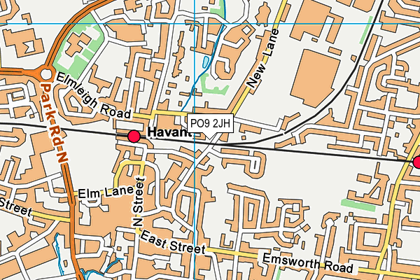 PO9 2JH map - OS VectorMap District (Ordnance Survey) PO9 2JH map - OS VectorMap District (Ordnance Survey)