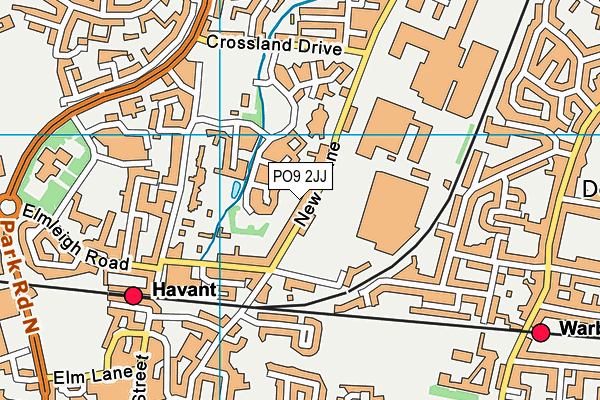 PO9 2JJ map - OS VectorMap District (Ordnance Survey) PO9 2JJ map - OS VectorMap District (Ordnance Survey)
