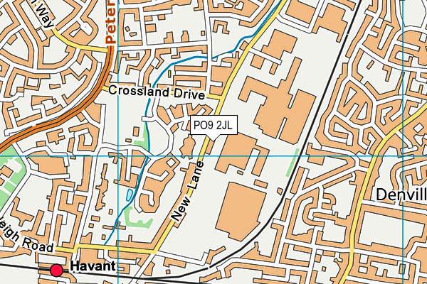PO9 2JL map - OS VectorMap District (Ordnance Survey) PO9 2JL map - OS VectorMap District (Ordnance Survey)