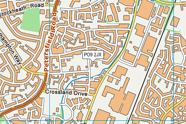 PO9 2JX map - OS VectorMap District (Ordnance Survey) PO9 2JX map - OS VectorMap District (Ordnance Survey)