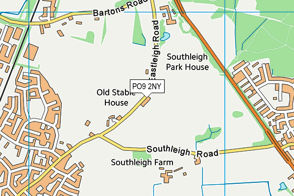 PO9 2NY map - OS VectorMap District (Ordnance Survey) PO9 2NY map - OS VectorMap District (Ordnance Survey)