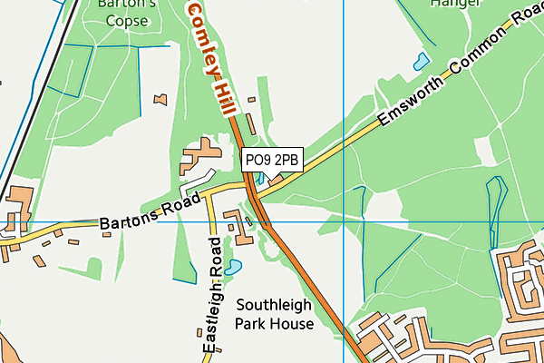 PO9 2PB map - OS VectorMap District (Ordnance Survey) PO9 2PB map - OS VectorMap District (Ordnance Survey)