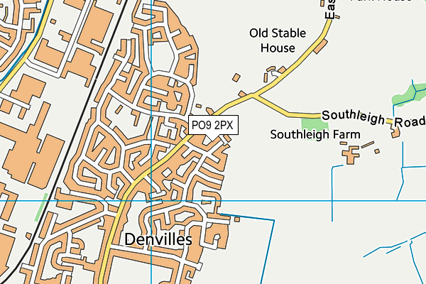 PO9 2PX map - OS VectorMap District (Ordnance Survey) PO9 2PX map - OS VectorMap District (Ordnance Survey)