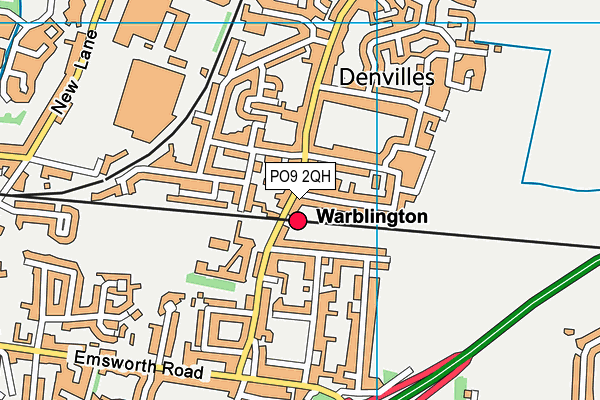 PO9 2QH map - OS VectorMap District (Ordnance Survey) PO9 2QH map - OS VectorMap District (Ordnance Survey)