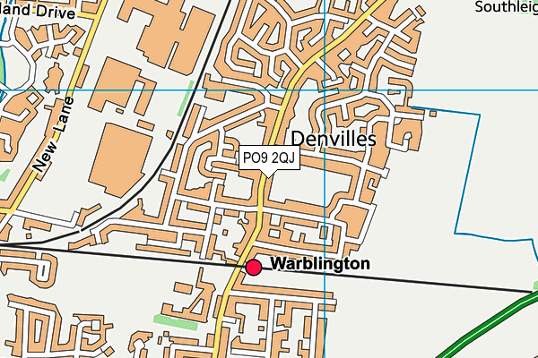 PO9 2QJ map - OS VectorMap District (Ordnance Survey) PO9 2QJ map - OS VectorMap District (Ordnance Survey)
