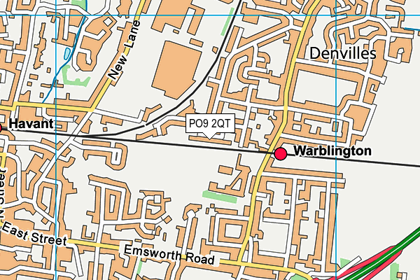 PO9 2QT map - OS VectorMap District (Ordnance Survey) PO9 2QT map - OS VectorMap District (Ordnance Survey)