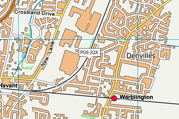 PO9 2QX map - OS VectorMap District (Ordnance Survey) PO9 2QX map - OS VectorMap District (Ordnance Survey)