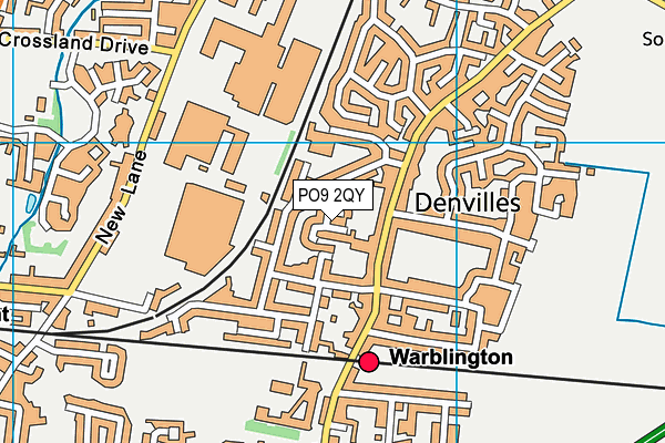 PO9 2QY map - OS VectorMap District (Ordnance Survey) PO9 2QY map - OS VectorMap District (Ordnance Survey)