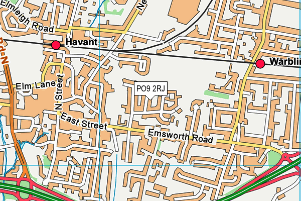PO9 2RJ map - OS VectorMap District (Ordnance Survey) PO9 2RJ map - OS VectorMap District (Ordnance Survey)