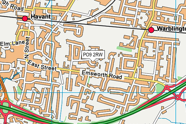 PO9 2RW map - OS VectorMap District (Ordnance Survey) PO9 2RW map - OS VectorMap District (Ordnance Survey)